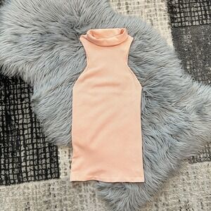 FREE PEOPLE Always Ready Seamless Turtleneck Tank Electric Nectar Peach SZ XS/SM